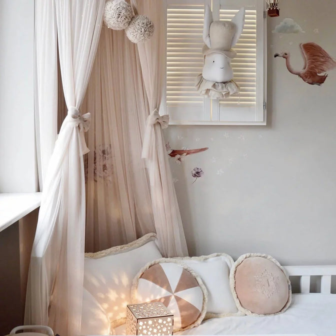 Stofsamples Bedhemel - Tule