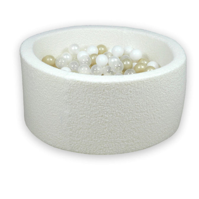 Bällebad Bouclé Weiß 90x40cm - Mimii