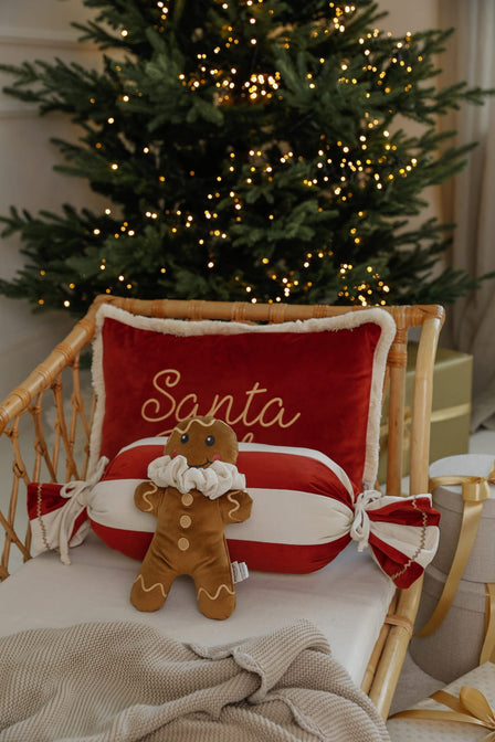 Kussen met franjes rood - met naam