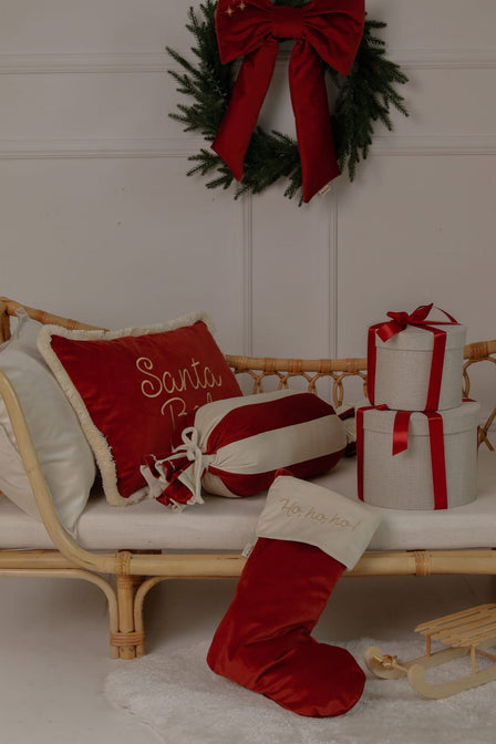 Kerstsok rood met naam