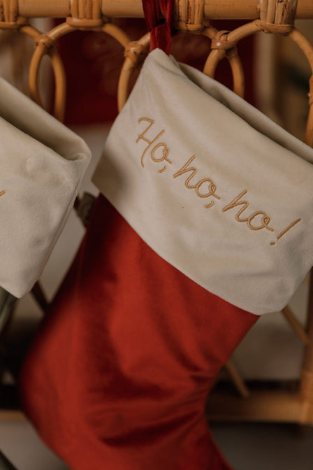 Kerstsok rood met naam