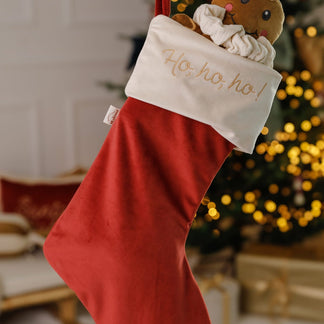 Kerstsok rood met naam