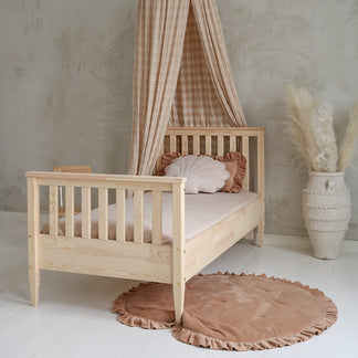Standardbett Boho mit Strickrand - 90x190cm