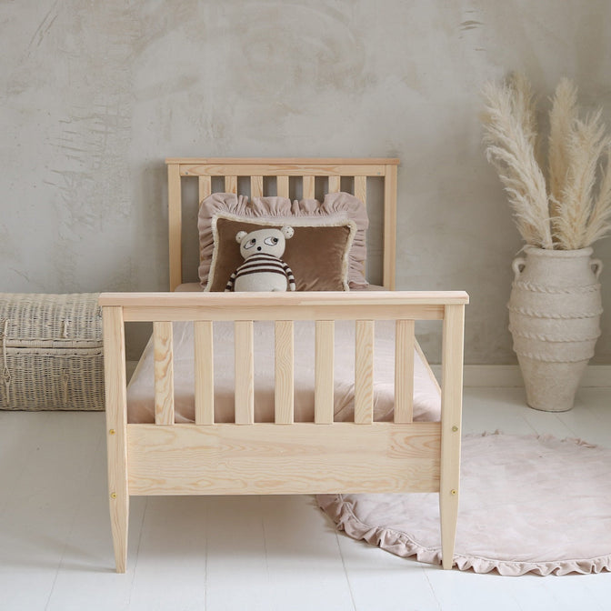 Standardbett Boho mit Strickrand - 90x190cm