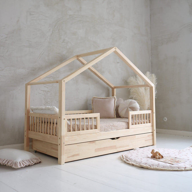 Betthaus Yara Linde Duo mit Bettkasten Natur - 90x190cm