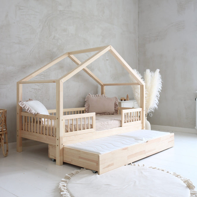 Betthaus Yara Linde Duo mit Bettkasten Natur - 90x190cm