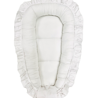 Babynestchen mit Rüschen weiß