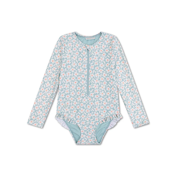 Florish Grüner UV-Badeanzug für Mädchen mit langen Ärmeln