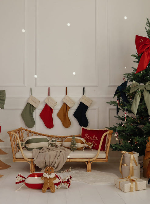 Kerstsok blauw met naam