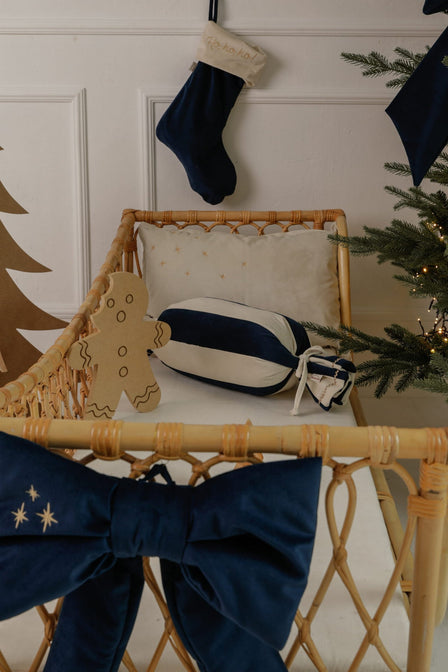 Kerstsok blauw met naam