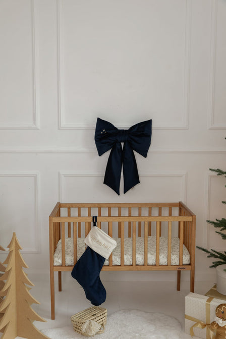 Kerstsok blauw met naam