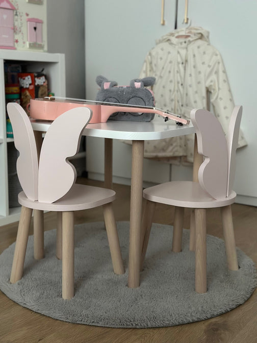 Houten stoel vlinder design Roze/Naturel