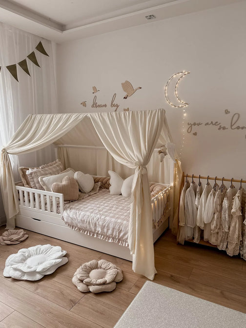 Bedhemel mousseline voor een bedhuisje - uit voorraad leverbaar