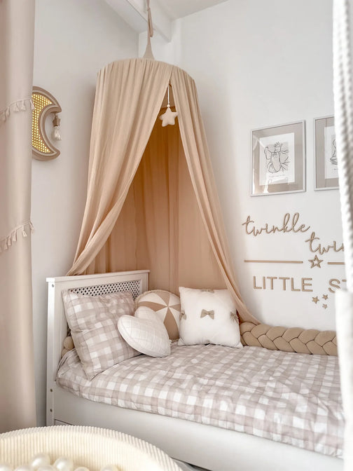 Stofsample Bedhemel - Mousseline