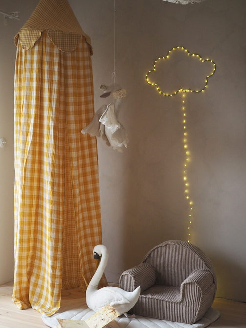 Bedhemel Mousseline Ruit Mint - Dubbellaags