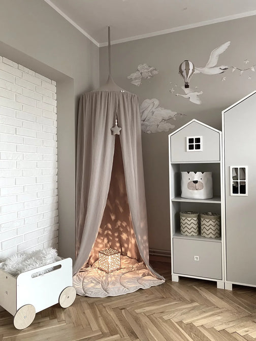 Stofsample Bedhemel - Mousseline