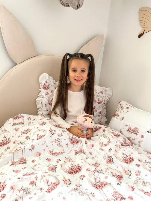 Bettbezug mit Rüschen (mehrere Farben/Muster)