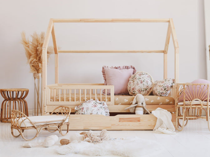 Betthaus Senna mit Bettkasten Natur - 90x190cm