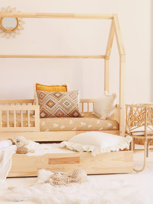 Betthaus Senna mit Bettkasten Natur - 90x190cm