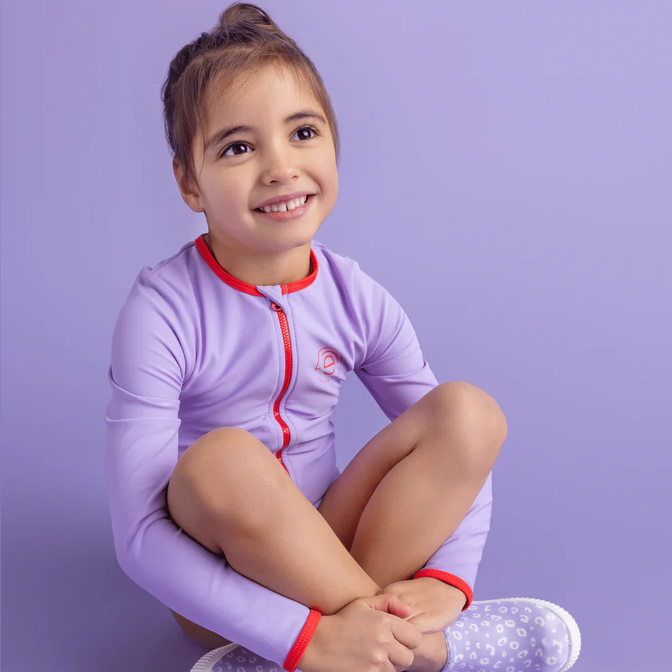 UV Badpak Meisjes met Lange Mouwen - Paars