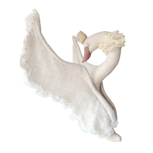 Swan Leinen mit Spitze Beige