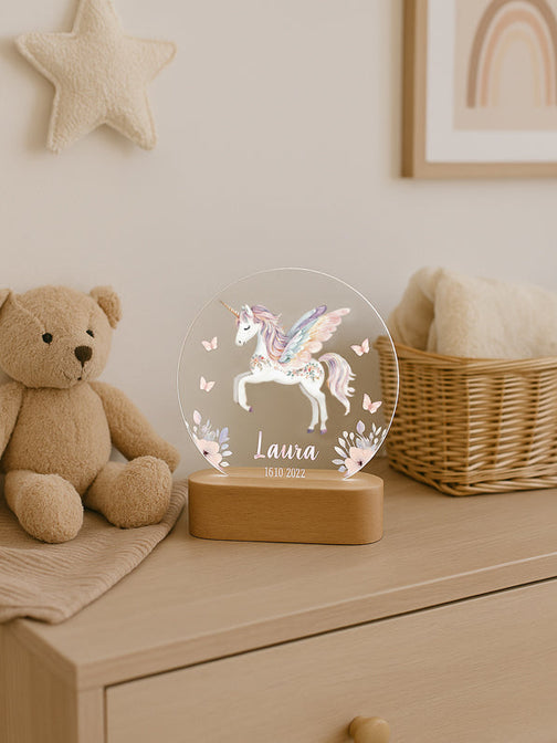 Nachtlampje Rond AcrylGlas - Gepersonaliseerd