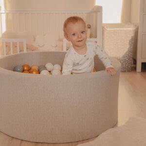 Bällebad Jersey Baumwolle "Hellgrau" 90x40cm - Mimii