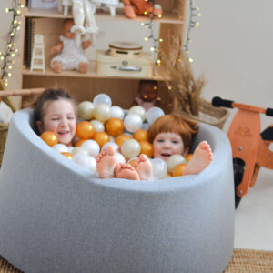 Bällebad Trikot Baumwolle „Grau“ 90x40cm - Mimii