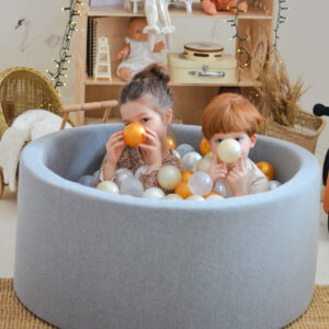 Bällebad Trikot Baumwolle „Grau“ 90x40cm - Mimii