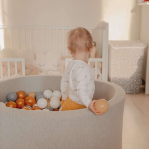 Bällebad Jersey Baumwolle "Hellgrau" 90x40cm - Mimii