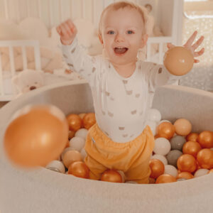 Bällebad Jersey Baumwolle "Hellgrau" 90x40cm - Mimii