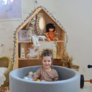 Bällebad Trikot Baumwolle „Grau“ 90x40cm - Mimii