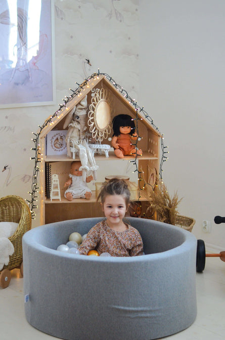 Bällebad Trikot Baumwolle „Grau“ 90x40cm - Mimii