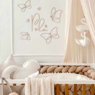 Schmetterlingsset aus Holz mit Namen