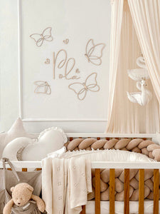 Schmetterlingsset aus Holz mit Namen