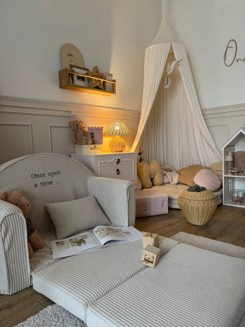 Rib sofa Off White - met geborduurde naam