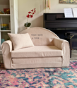 Rib sofa Off White - met geborduurde naam