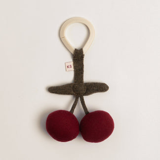 Kersen Kinderwagenspeelgoed – rood/legergroen