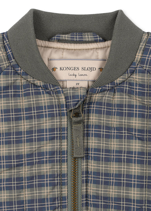 Juno Printed Bomber Jacket - LAUREL BLUE CHECK