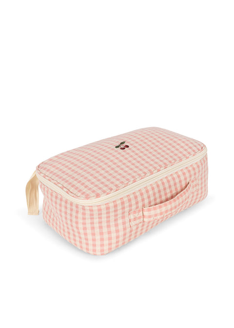 Poppen verzorgingskoffertje - Roze Ruit