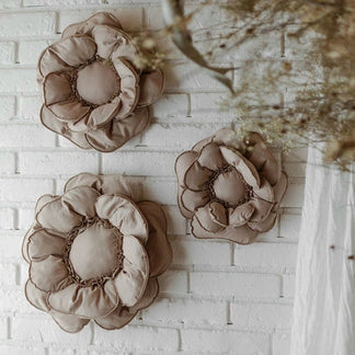 Blumenkissen Deko – Beige 