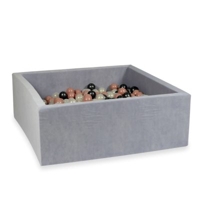 Bällebad Soft Velvet 110 x 110 x 40 cm Hellgrau