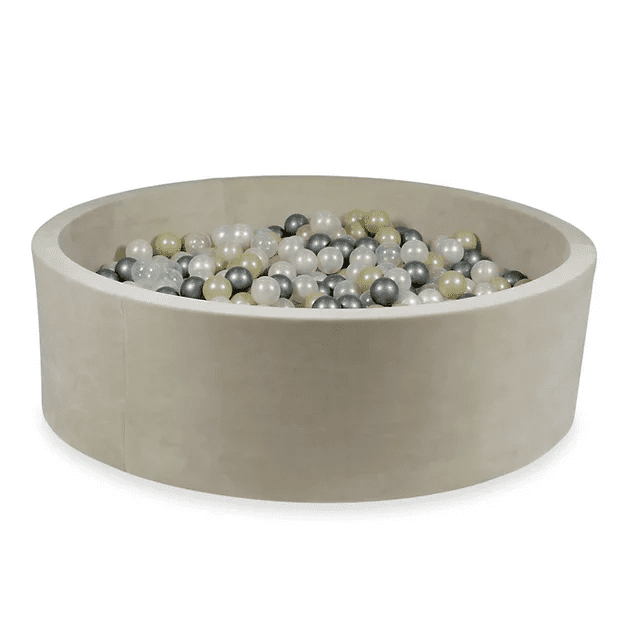 Bällebad XXXL 130x40cm Soft Velvet „Beige“ - Mimii