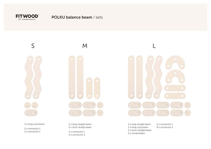 Holz-Schwebebalken POLKU Birke Medium - Fitwood