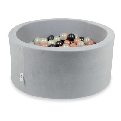 Bällebad Soft Velvet 90x40 cm Hellgrau