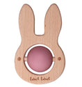 Beißring aus Silikon/Holz Kaninchen Rosa - Label Label