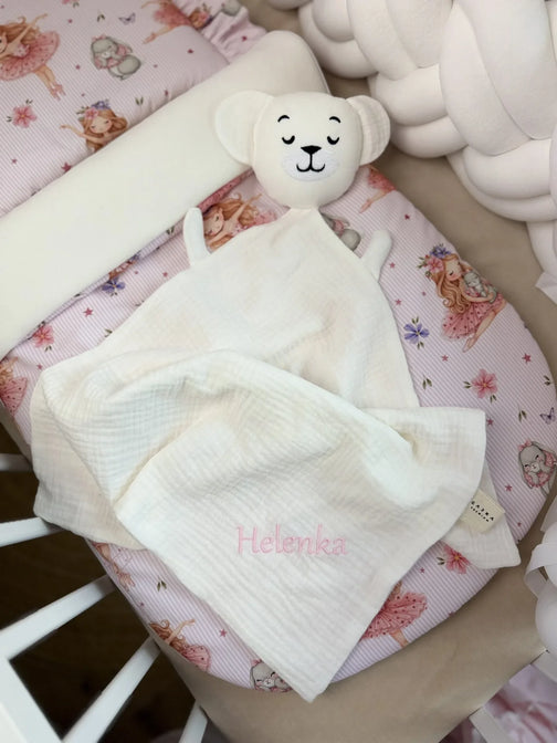 Teddy Troostknuffel van Biologisch Mousseline - Gepersonaliseerd