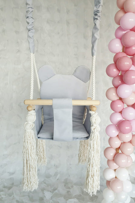 Babyschaukel Teddybär Grau - MOJE