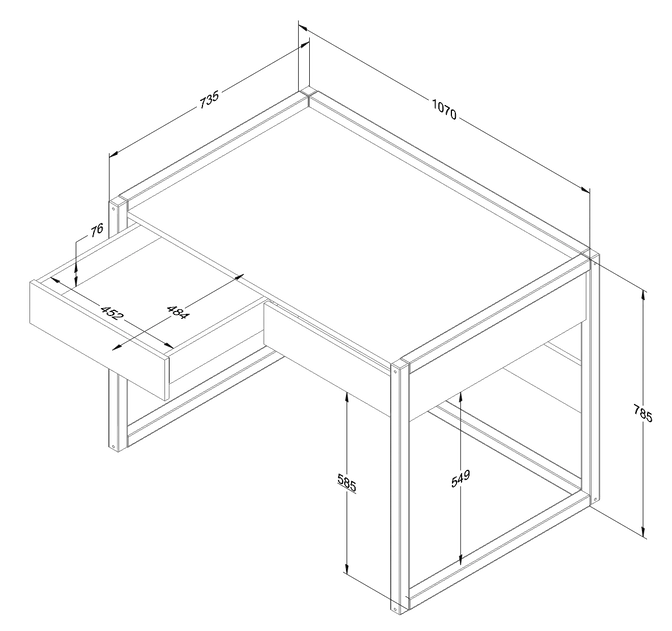 Basic Bureau met lades - Wit