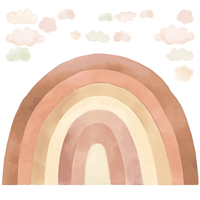 Wandaufkleber Regenbogen beige - Pastelowe Love